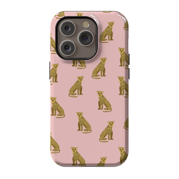 iPhone 14 Pro StrongFit Leopard. Pink pattern by Julia Badeeva