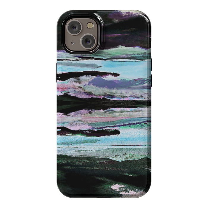 iPhone 14 Plus StrongFit Mountain landscape textured modern painting by Oana 