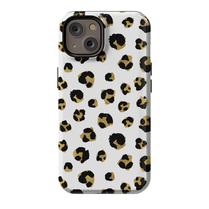 iPhone 14 StrongFit Leopard. Black and gold by Julia Badeeva