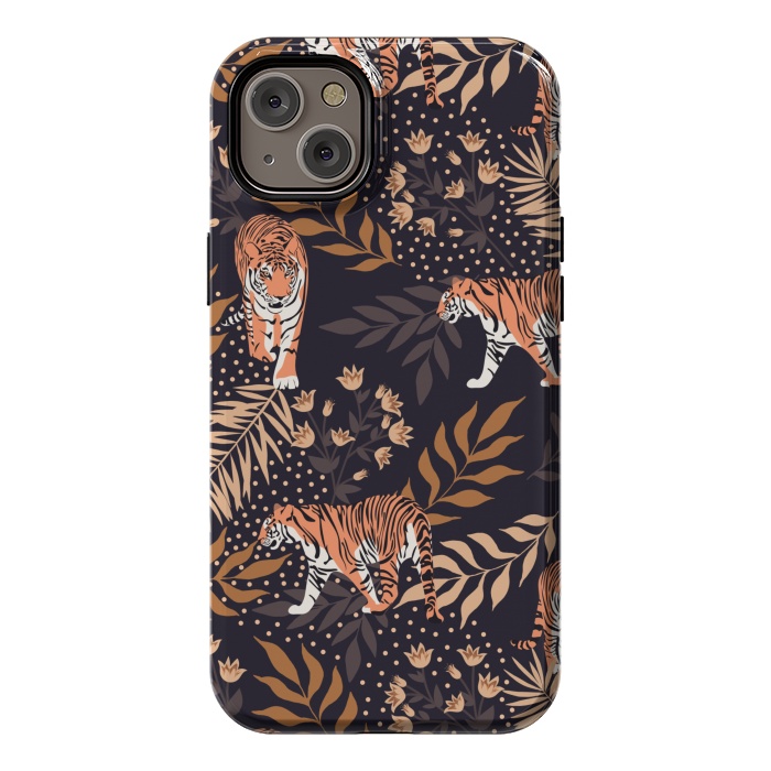iPhone 14 Plus StrongFit Tigers. Purple pattern by Julia Badeeva