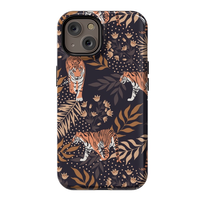 iPhone 14 StrongFit Tigers. Purple pattern by Julia Badeeva