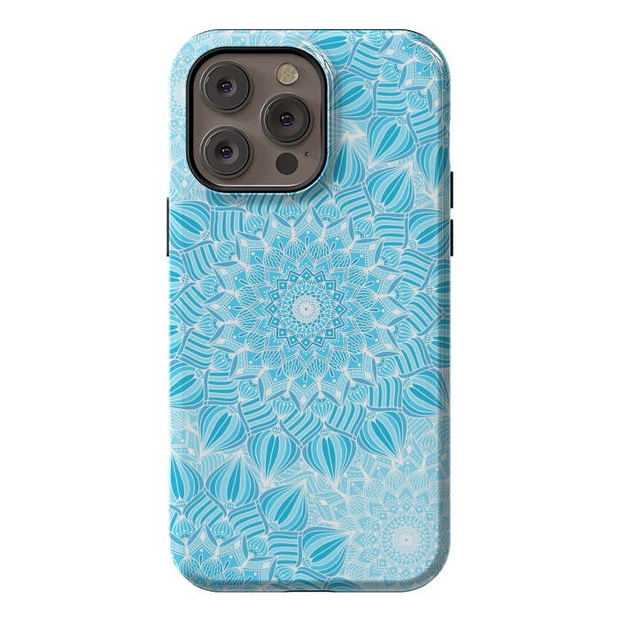 iPhone 14 Pro max StrongFit Skyblue mandalas by Jms