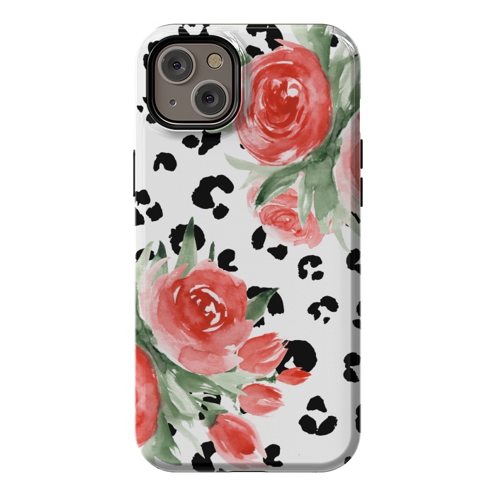 iPhone 14 Plus StrongFit Roses and leopard by Julia Badeeva
