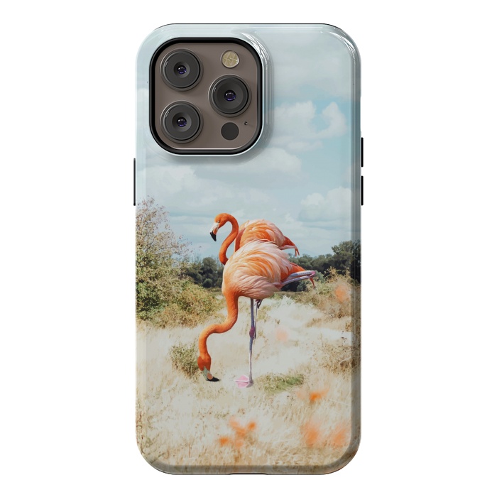 iPhone 14 Pro max StrongFit Flamingo Couple by Uma Prabhakar Gokhale