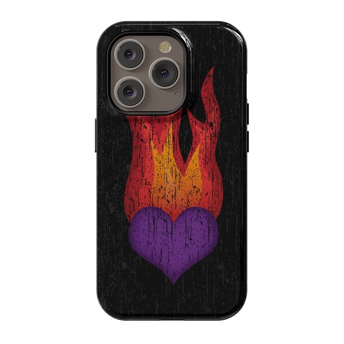 iPhone 14 Pro StrongFit Heart on Fire by Majoih