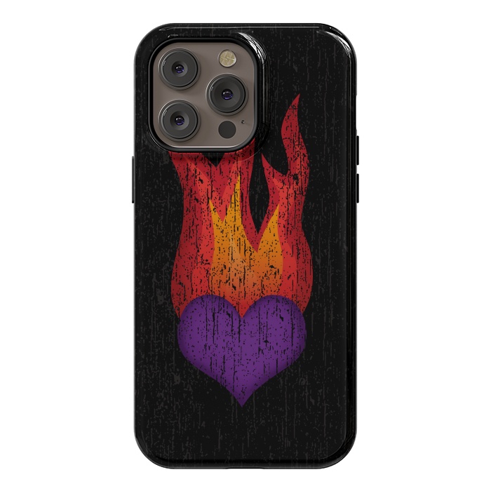 iPhone 14 Pro max StrongFit Heart on Fire by Majoih