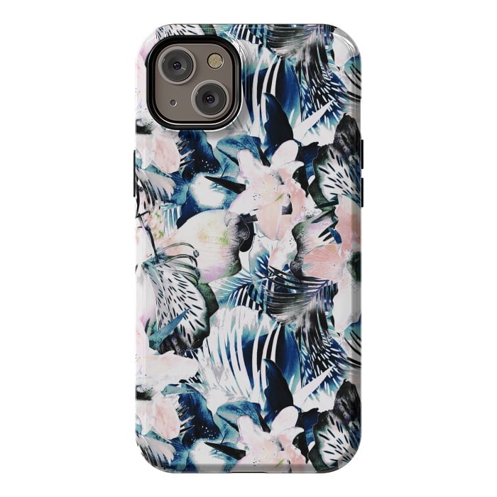 iPhone 14 Plus StrongFit Jungle leaves and flowers by Oana 
