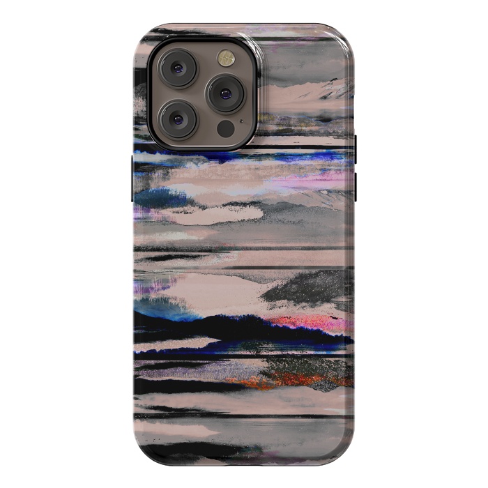 iPhone 14 Pro max StrongFit Mountain landscape brushed painted pattern by Oana 