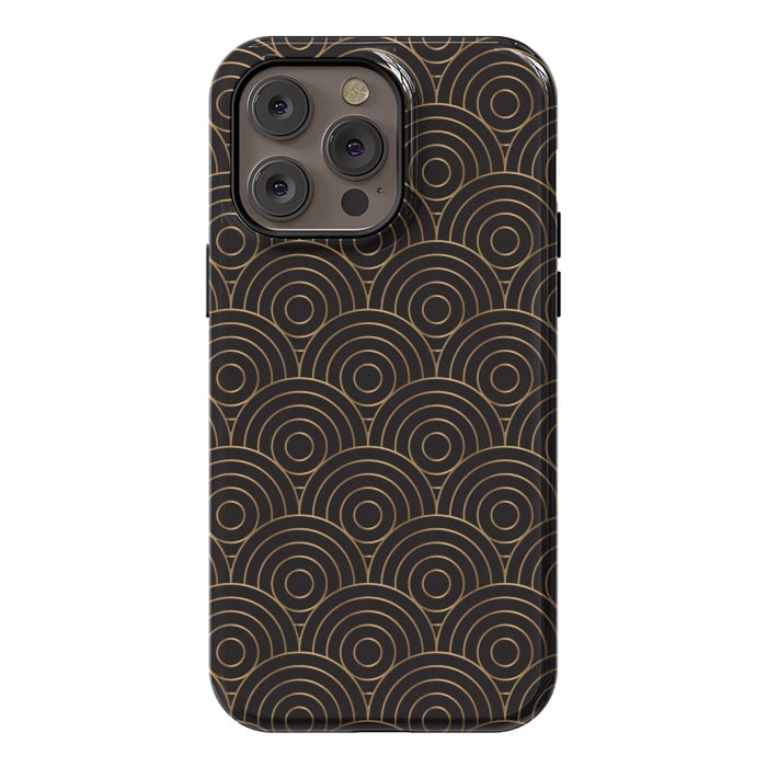 iPhone 14 Pro max StrongFit golden copper circle pattern by MALLIKA