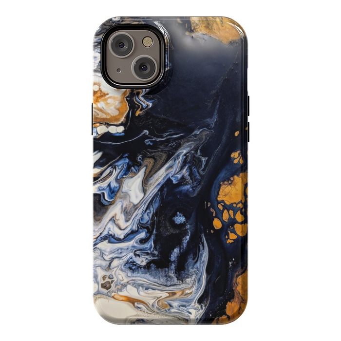 iPhone 14 Plus StrongFit Black and golden abstract painting  by Winston