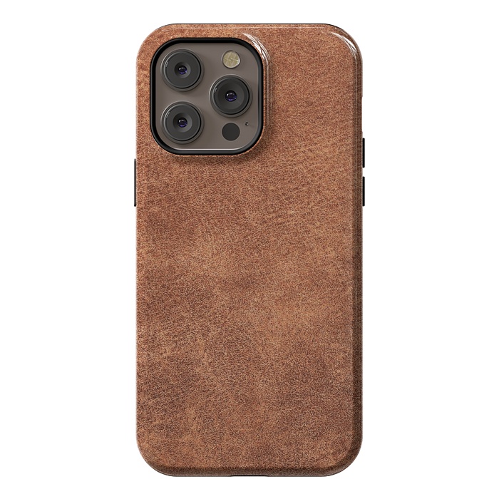 iPhone 14 Pro max StrongFit Brown leather texture  by Winston
