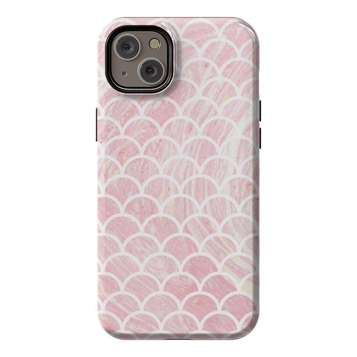 iPhone 14 Plus StrongFit Pink marble by Julia Badeeva