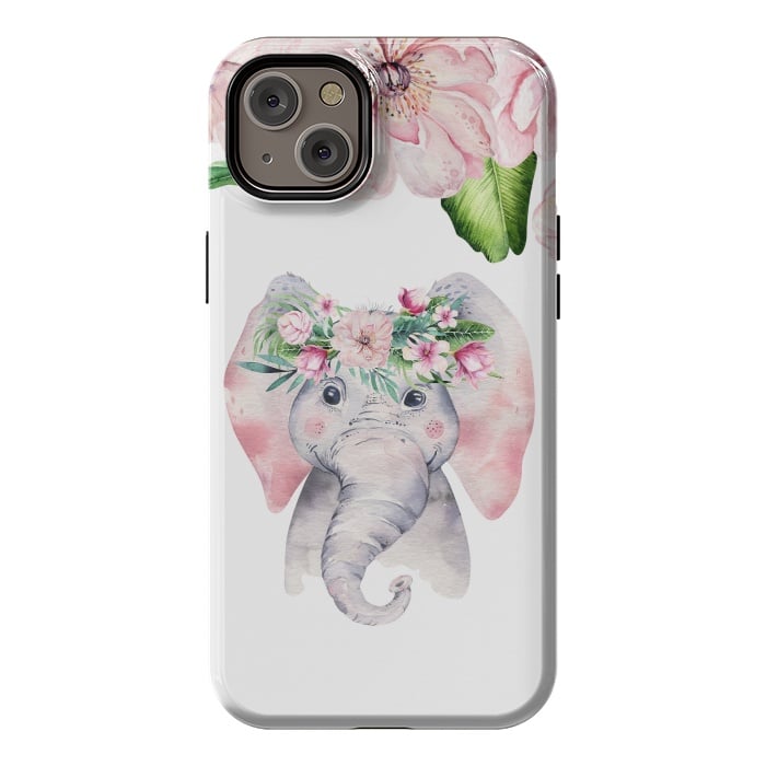 iPhone 14 Plus StrongFit Flower Elephant by  Utart