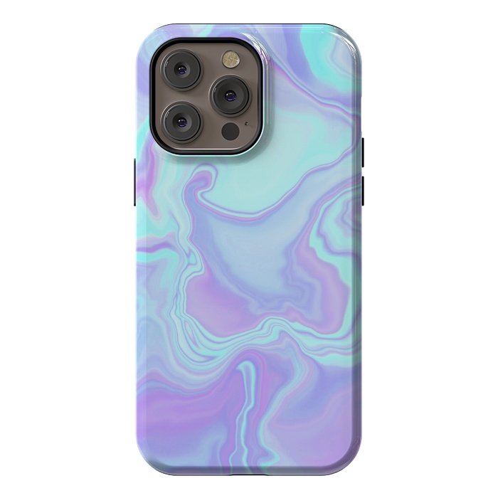 iPhone 14 Pro max StrongFit turquoise and purple marble art by Jms