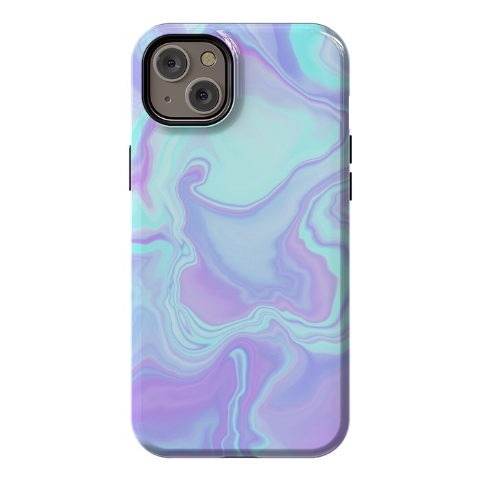 iPhone 14 Plus StrongFit turquoise and purple marble art by Jms