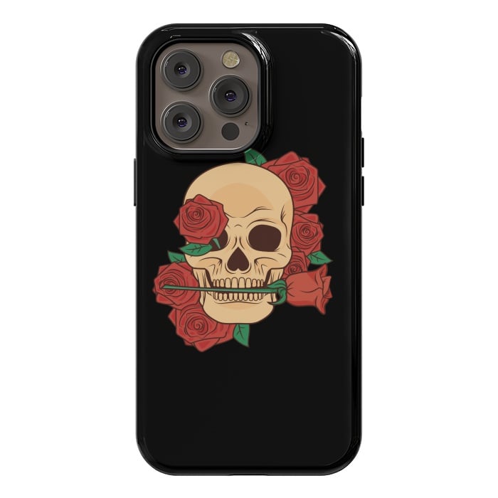 iPhone 14 Pro max StrongFit RED ROSE SKULL BABY by MALLIKA