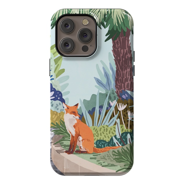 iPhone 14 Pro max StrongFit Fox in The Garden | Animals Wildlife Botanical Nature Painting | Boho Colorful Jungle Illustration by Uma Prabhakar Gokhale