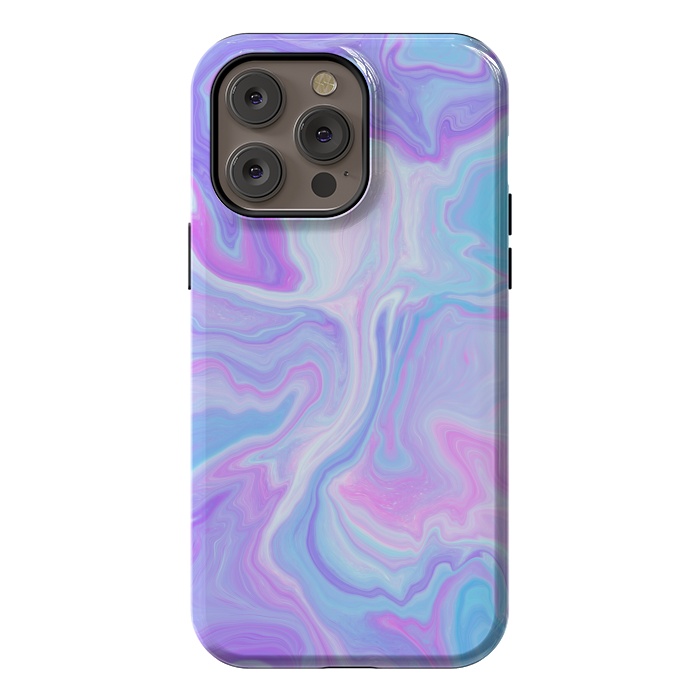 iPhone 14 Pro max StrongFit Blue pink purple marble by Jms