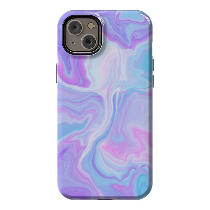 iPhone 14 Plus StrongFit Blue pink purple marble by Jms