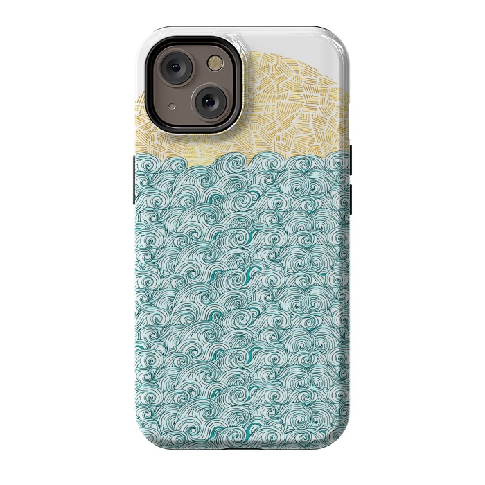 iPhone 14 StrongFit Tribal Sea and Ocean by Pom Graphic Design