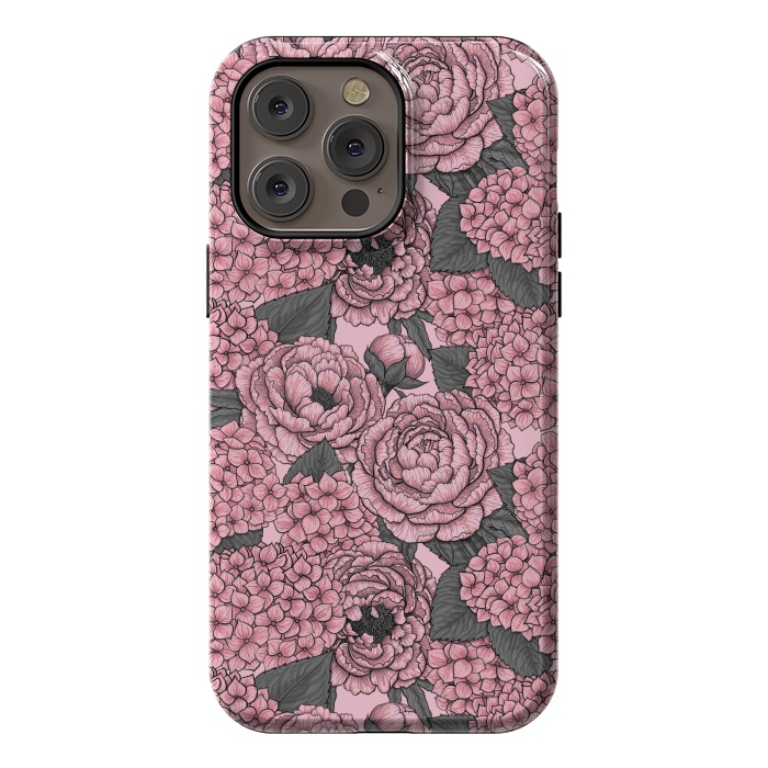 iPhone 14 Pro max StrongFit Peony and hydrangea in pink by Katerina Kirilova