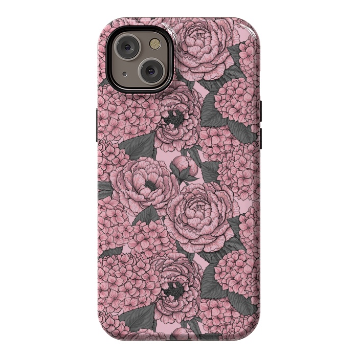 iPhone 14 Plus StrongFit Peony and hydrangea in pink by Katerina Kirilova