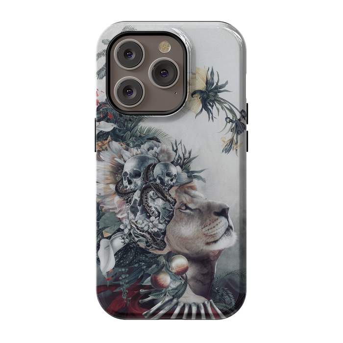 iPhone 14 Pro StrongFit Lion and Skulls by Riza Peker