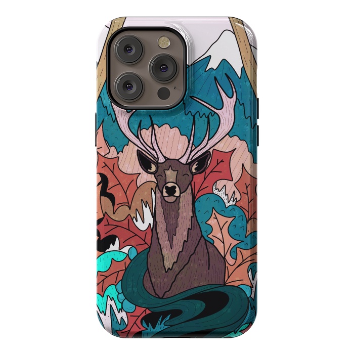 iPhone 14 Pro max StrongFit Winter deer forest by Steve Wade (Swade)