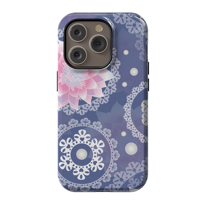 iPhone 14 Pro StrongFit lotus floral pattern by MALLIKA