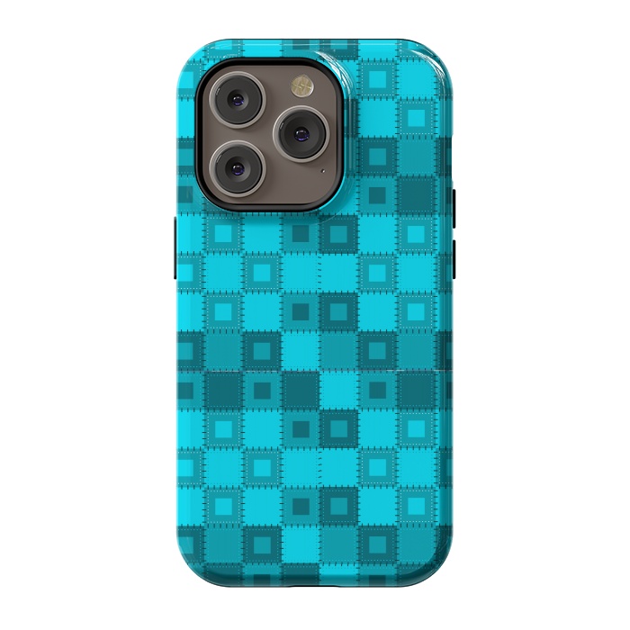 iPhone 14 Pro StrongFit blue patchwork by MALLIKA