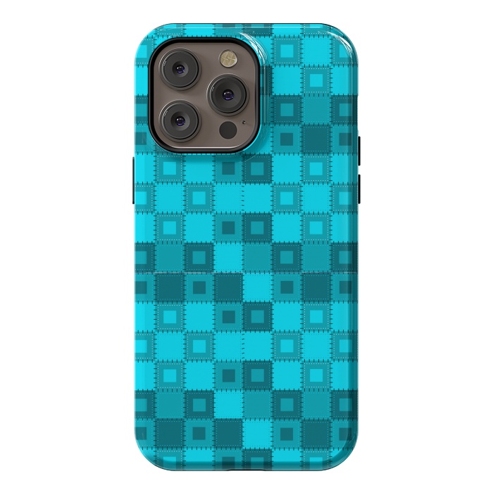 iPhone 14 Pro max StrongFit blue patchwork by MALLIKA