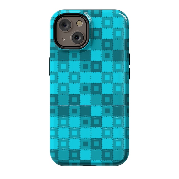 iPhone 14 StrongFit blue patchwork by MALLIKA