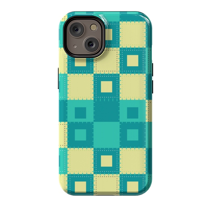 iPhone 14 StrongFit blue yellow patchwork by MALLIKA