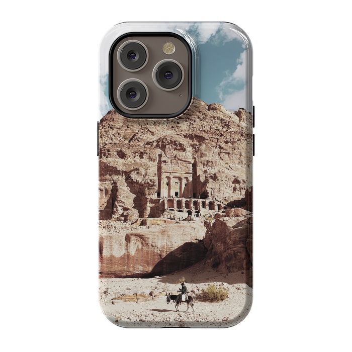 iPhone 14 Pro StrongFit Petra temple Jordan sandstone landscape by Oana 