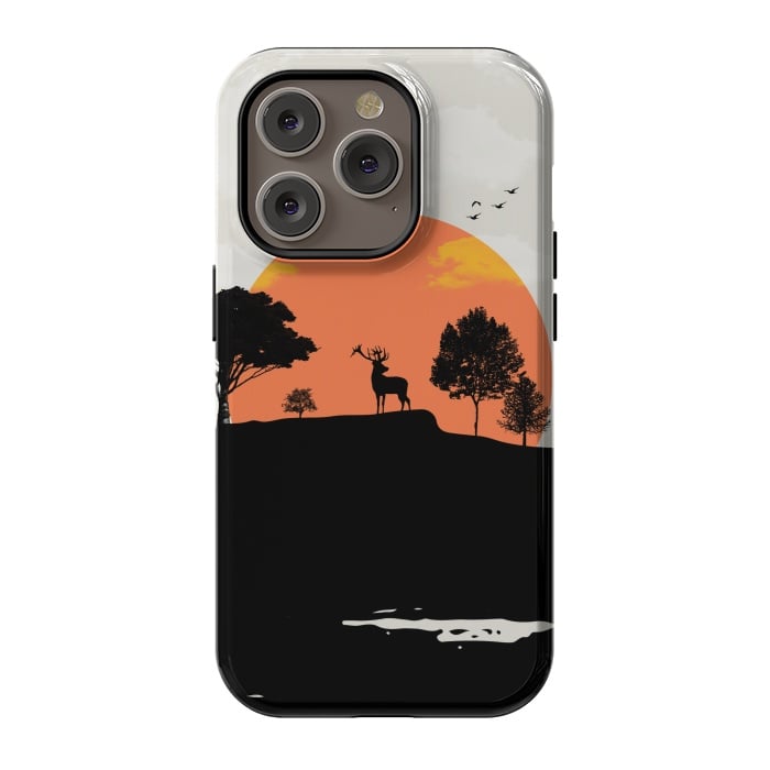iPhone 14 Pro StrongFit Deer in the Forest by Creativeaxle