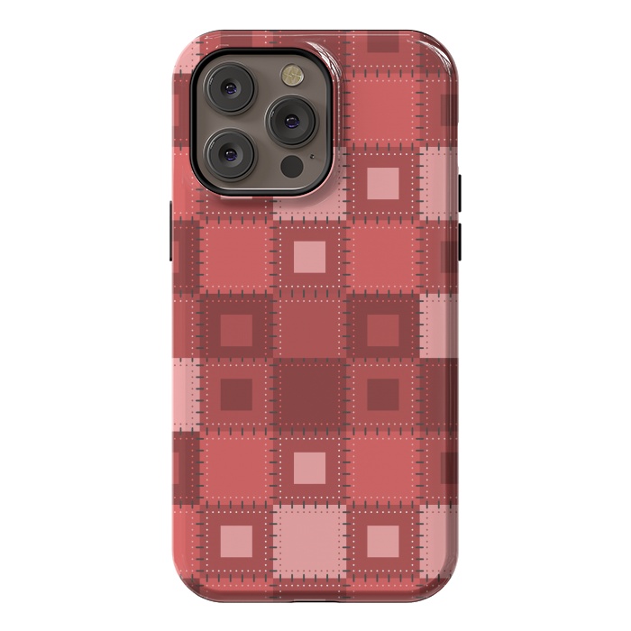 iPhone 14 Pro max StrongFit RED WHITE PATCHWORK by MALLIKA