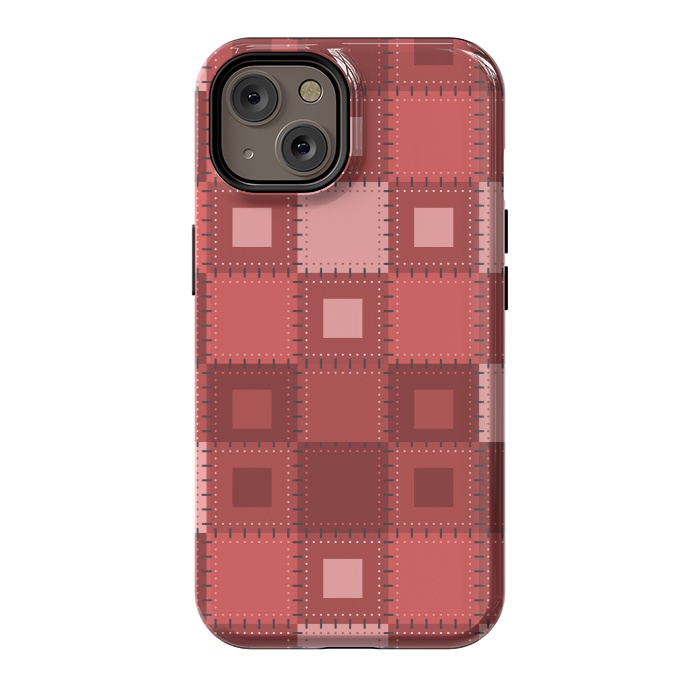 iPhone 14 StrongFit RED WHITE PATCHWORK by MALLIKA