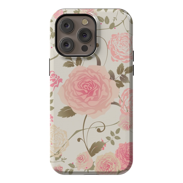 iPhone 14 Pro max StrongFit PINK ROSES PATTERN by MALLIKA