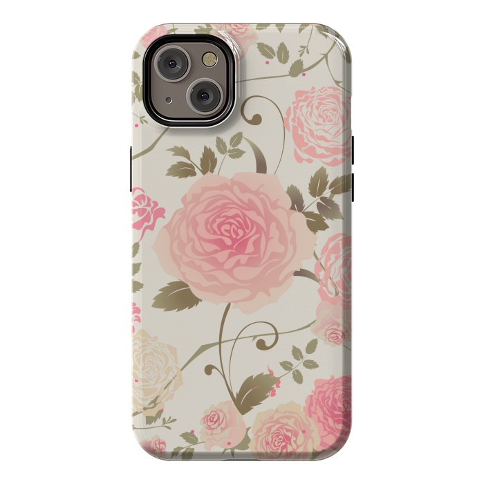 iPhone 14 Plus StrongFit PINK ROSES PATTERN by MALLIKA