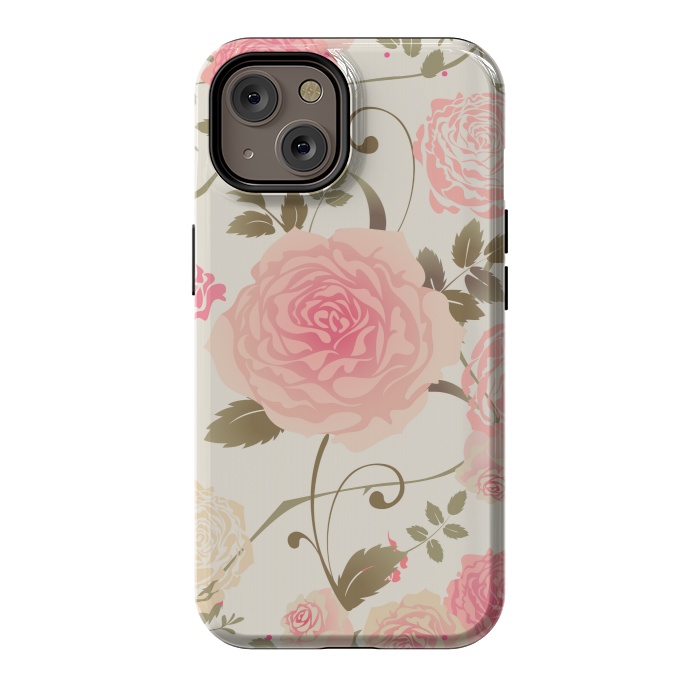 iPhone 14 StrongFit PINK ROSES PATTERN by MALLIKA
