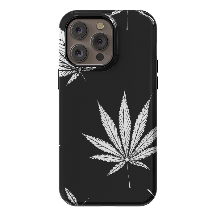 iPhone 14 Pro max StrongFit marijuana leaf by haroulita