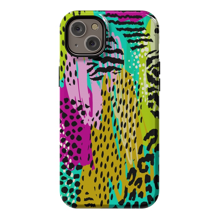 iPhone 14 Plus StrongFit colorful abstract animal print by haroulita