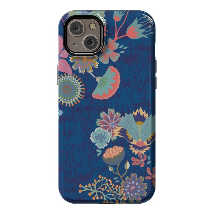 iPhone 14 Plus StrongFit Blue chinz florals by Nina Leth