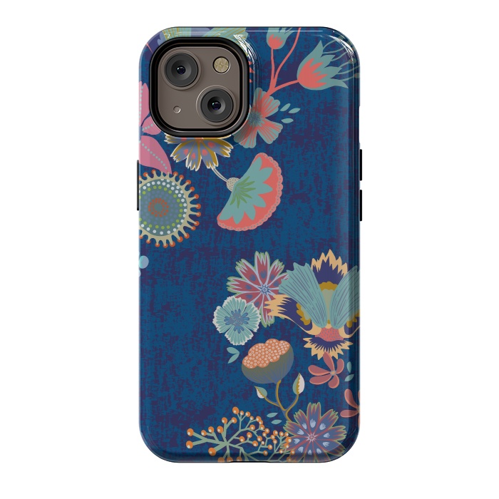 iPhone 14 StrongFit Blue chinz florals by Nina Leth