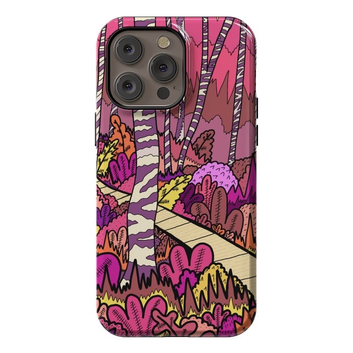 iPhone 14 Pro max StrongFit The pink forest walk by Steve Wade (Swade)