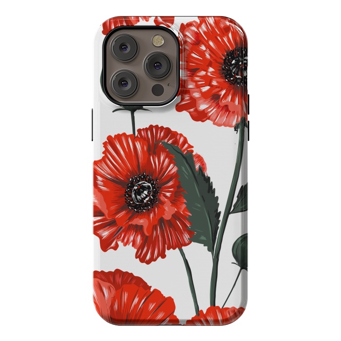 iPhone 14 Pro max StrongFit red poppy by haroulita