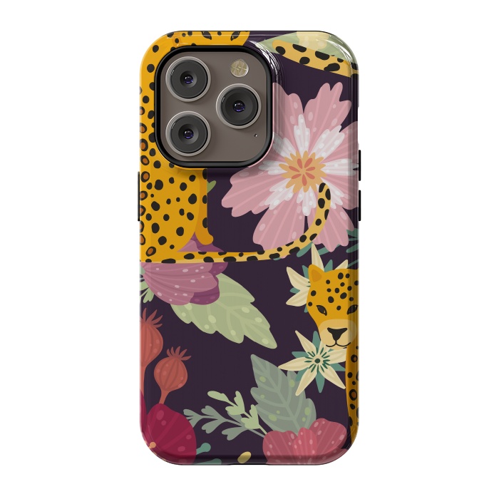 iPhone 14 Pro StrongFit floral leopard by haroulita