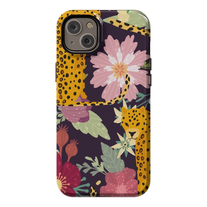 iPhone 14 Plus StrongFit floral leopard by haroulita