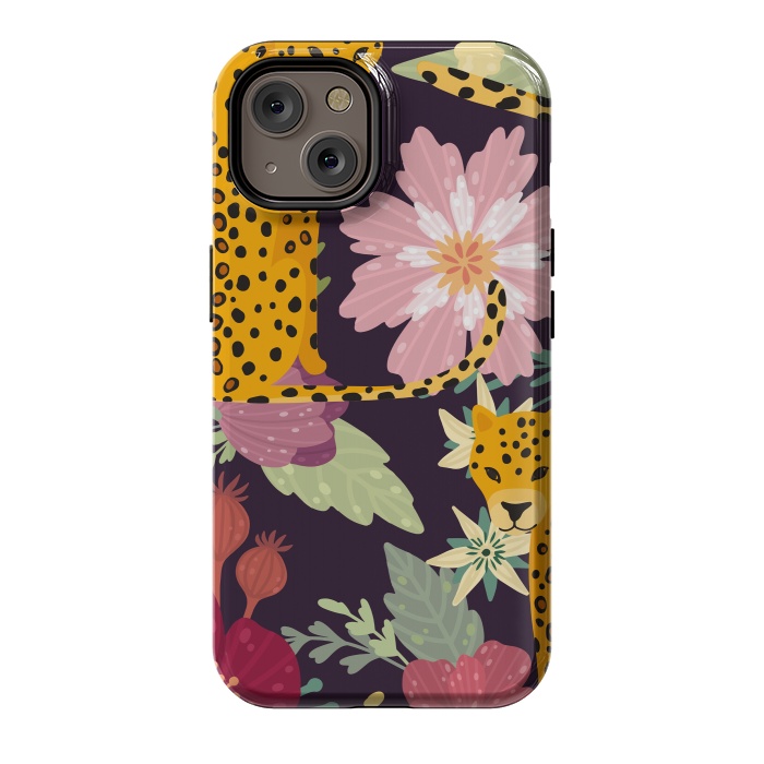 iPhone 14 StrongFit floral leopard by haroulita