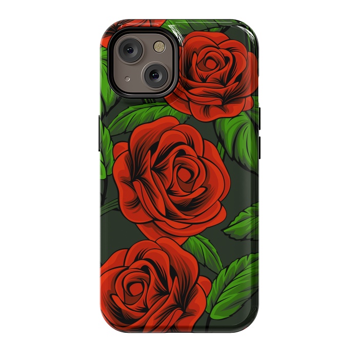iPhone 14 StrongFit red roses by haroulita